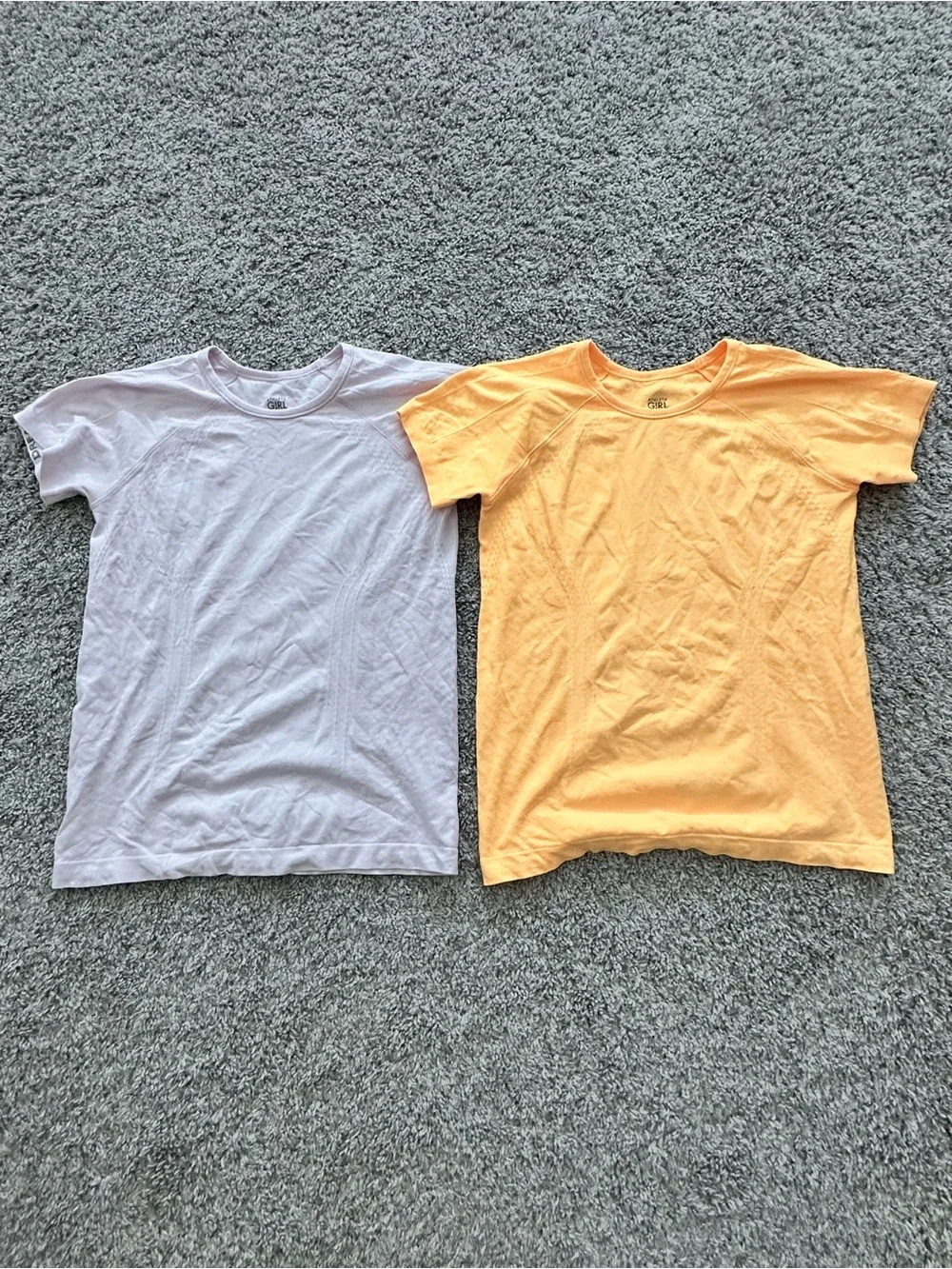 Athleta Girl Short Sleeve Tee Bundle, Girls Size L/12 — Pink & Orange
